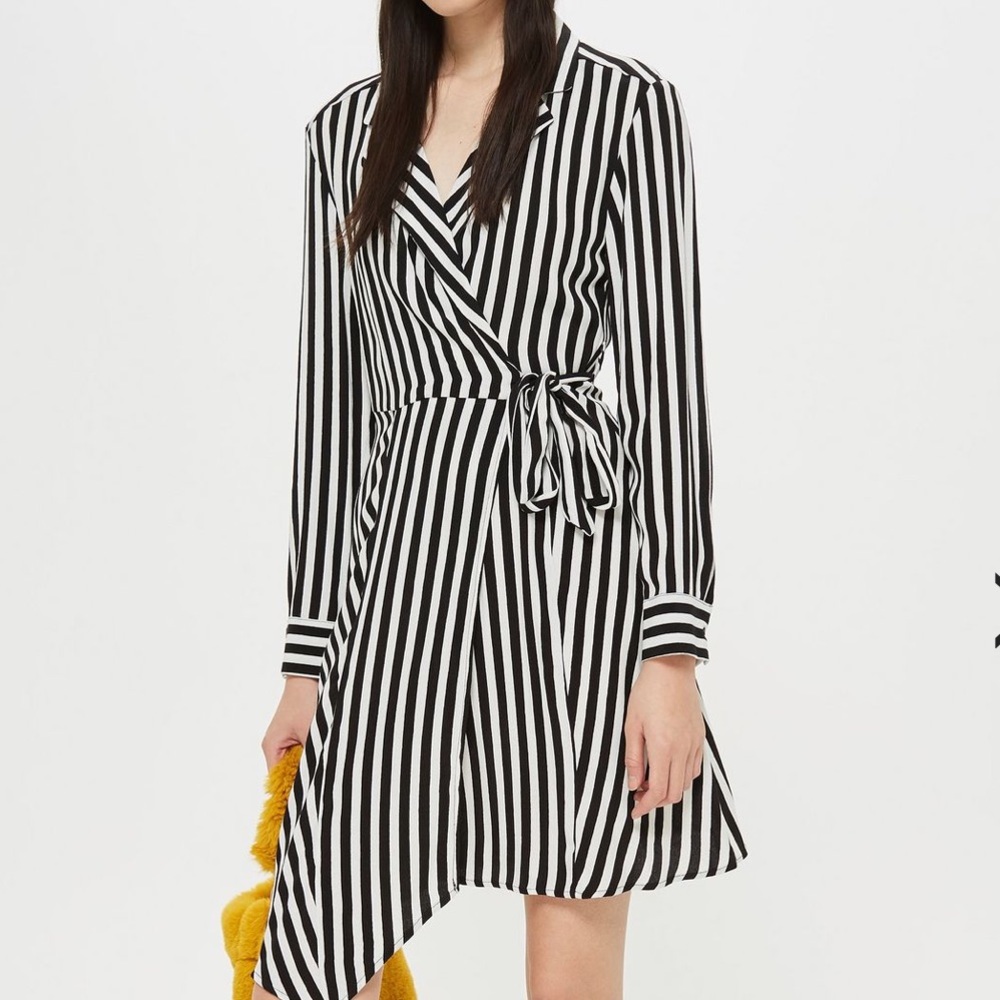 Top Shop TALL Stripe Mini Shirt Dress